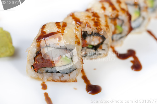 Image of fresh sushi choice combination assortment selection 