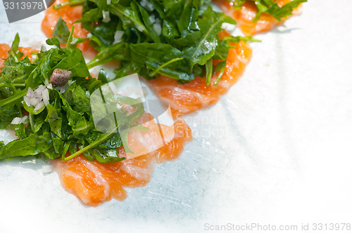 Image of fresh salmon carpaccio