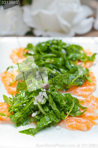 Image of fresh salmon carpaccio