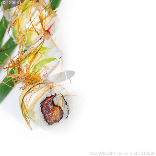 Image of fresh sushi choice combination assortment selection 