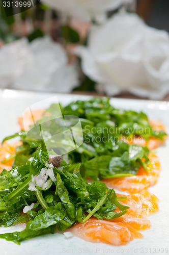 Image of fresh salmon carpaccio