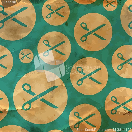 Image of Scissors. Seamless pattern.