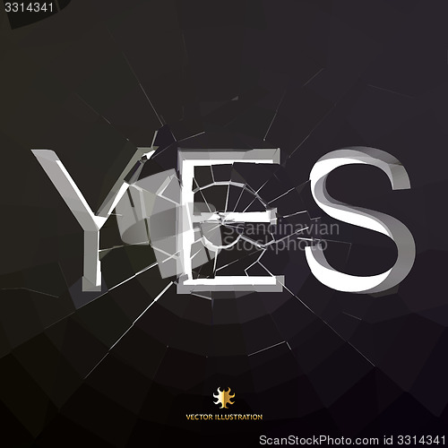 Image of YES. Vector illustration. 