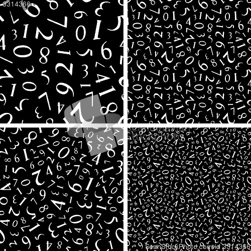 Image of Numbers. Seamless pattern. Vector illustration.