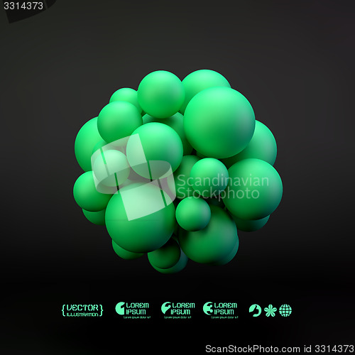 Image of 3D concept illustration. Vector template. 