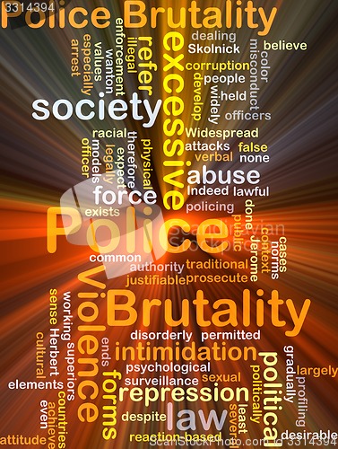 Image of Police brutality background concept glowing