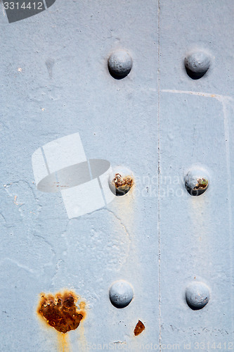 Image of blue   handle in london antique  brass nail and light