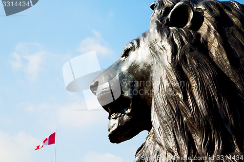 Image of england  historic    statue in old   london 