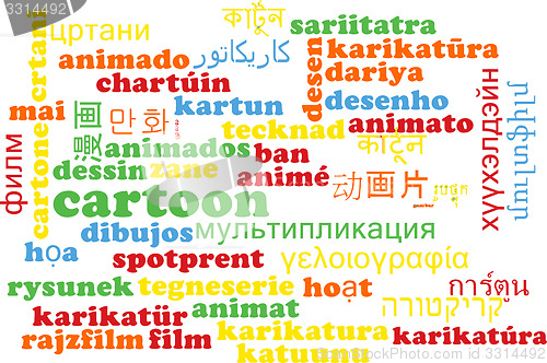 Image of Cartoon multilanguage wordcloud background concept