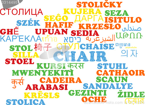 Image of Chair multilanguage wordcloud background concept