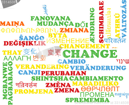 Image of Change multilanguage wordcloud background concept