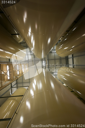 Image of Industrial interior with welded silos