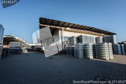 Image of Factory exterior of a bottling facility