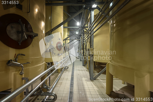 Image of Industrial interior with welded silos