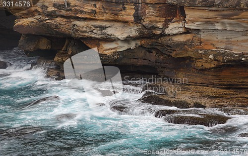 Image of Ocean flows into sea caves