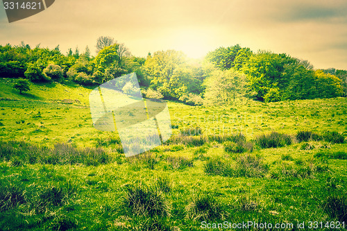 Image of Countryside landscape with sunshine