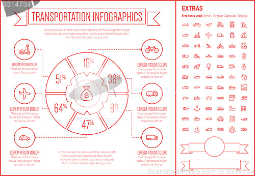 Image of Transportation Line Design Infographic Template