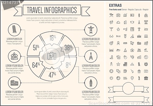 Image of Travel Line Design Infographic Template