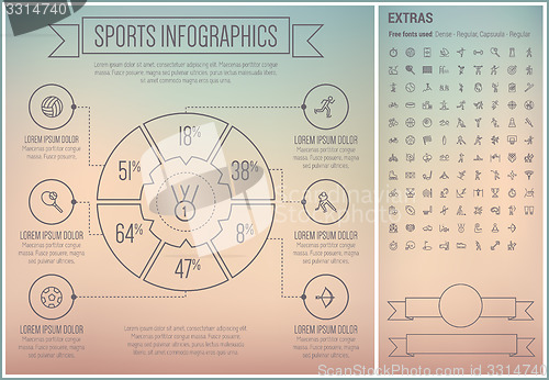 Image of Sports Line Design Infographic Template