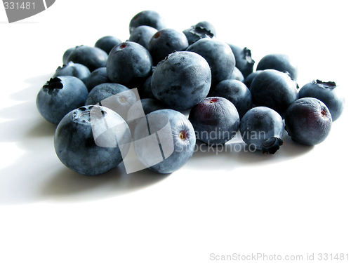 Image of Blueberries on white