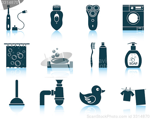 Image of Set of bathroom icons