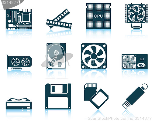 Image of Set of computer hardware icons