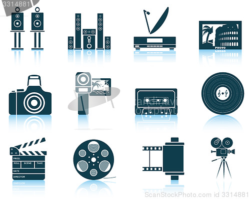 Image of Set of multimedia icons