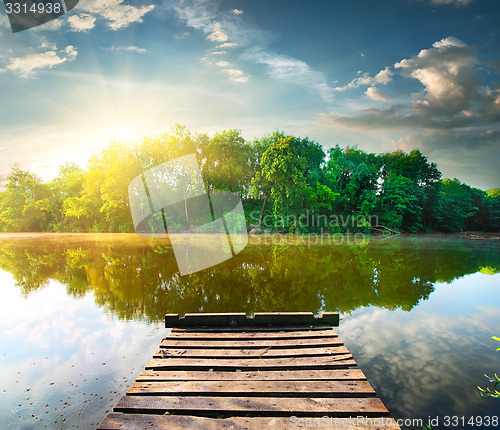 Image of Fishing pier at sunrise