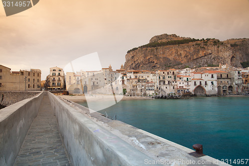 Image of Sunrise in Cefalù, Sicily, Italy. 