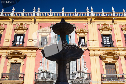 Image of The baroque facade of Bishops palace in Malaga