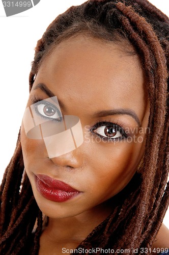 Image of Closeup of African woman\'s face.