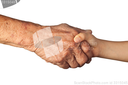 Image of Handshake between a senior and a child