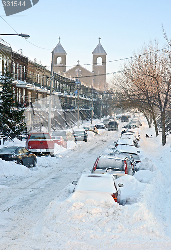 Image of Urban street after the snowstorm