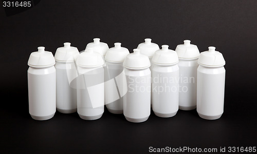 Image of White water bottles