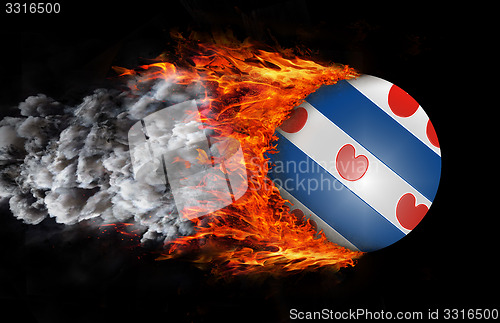 Image of Flag with a trail of fire and smoke - Friesland