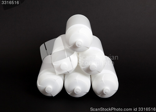 Image of White water bottles