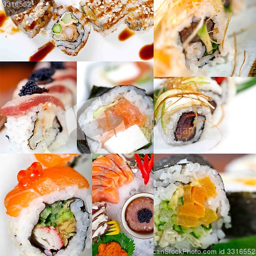 Image of Japanese sushi collage 