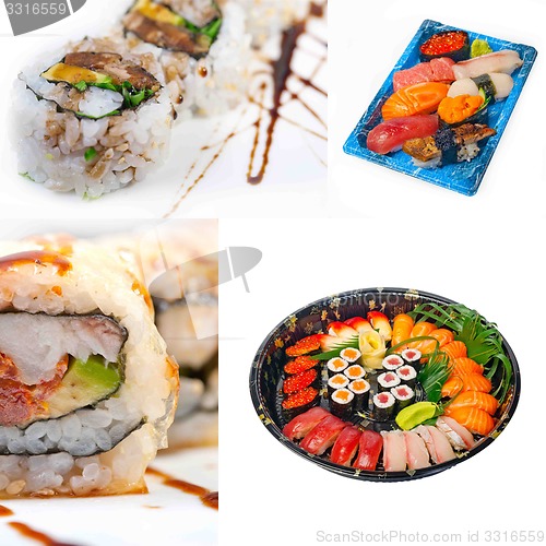 Image of Japanese sushi collage 