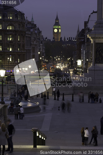 Image of trafalgar square, whitehall, big ben