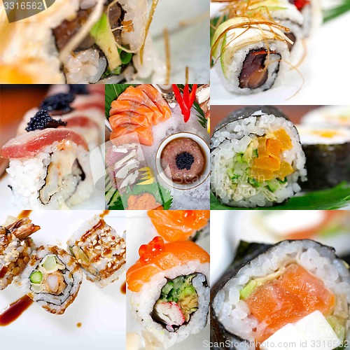 Image of Japanese sushi collage 