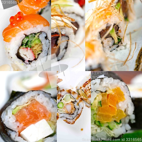 Image of Japanese sushi collage 