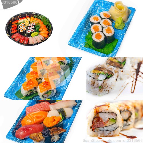 Image of Japanese sushi collage 