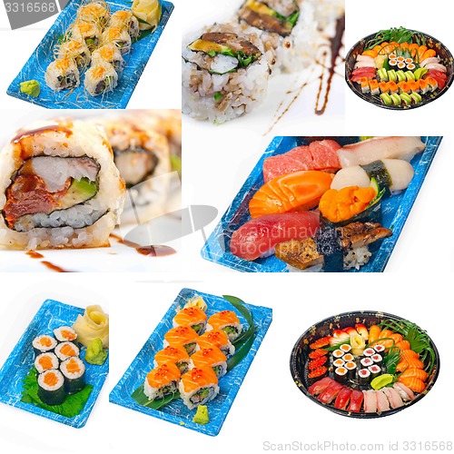 Image of Japanese sushi collage 