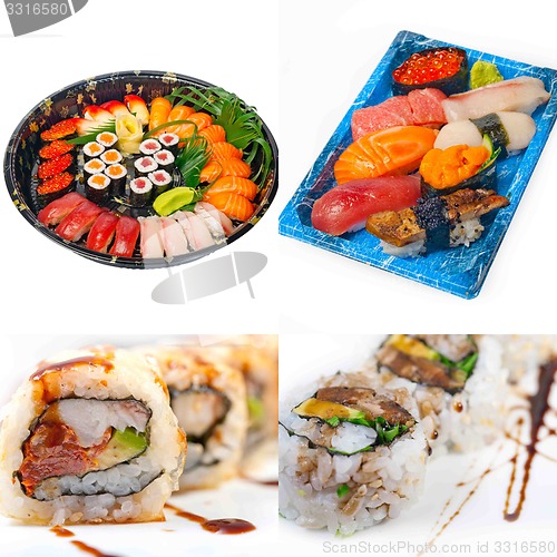 Image of Japanese sushi collage 