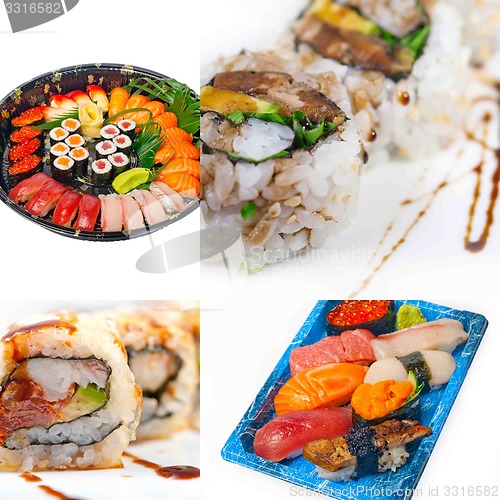 Image of Japanese sushi collage 