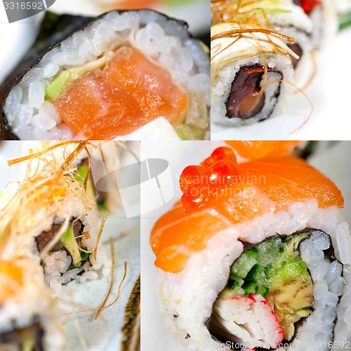 Image of Japanese sushi collage 