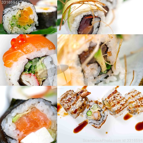 Image of Japanese sushi collage 