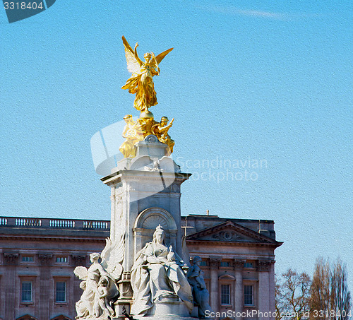 Image of historic   marble and statue in old city of london england