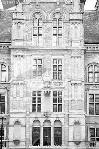 Image of window in europe london old red brick wall and      historical 