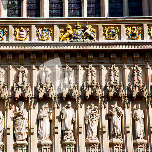 Image of england  historic   marble and statue in old city of london 